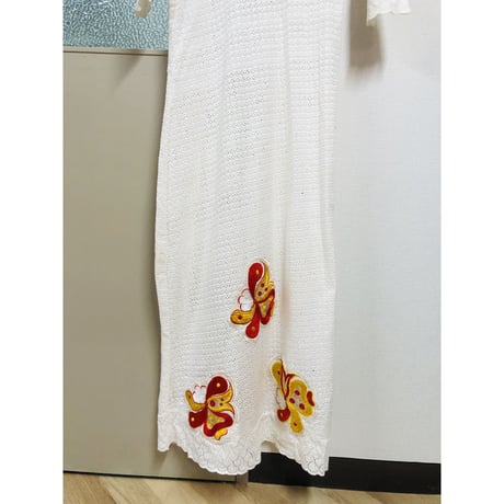 70s Floral patches maxi dress【00778】