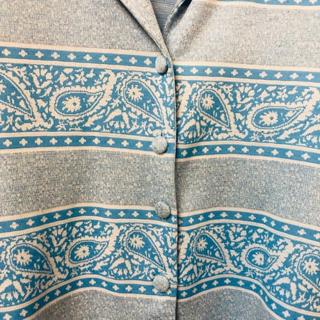 70s Blue paisley 2PC【01127】