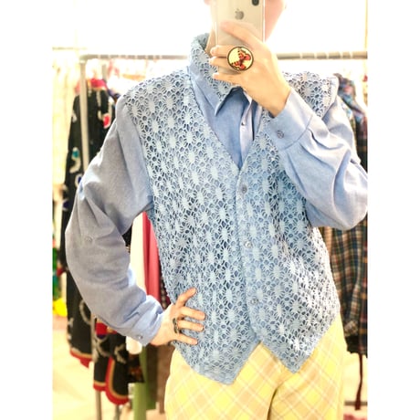 Vintage vest design blouse【01070】