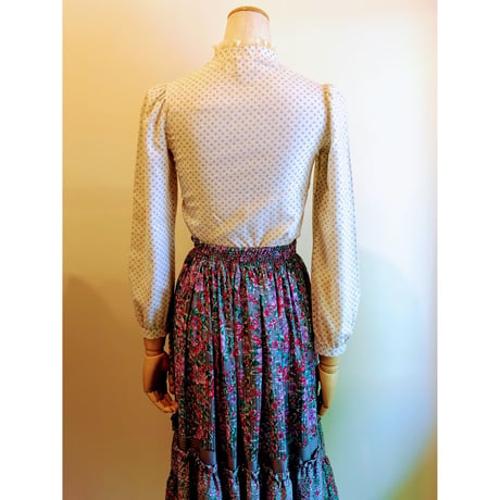 70s White bllouse【00184】