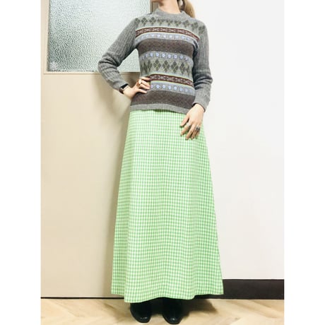 Vintage gray knit sweater【00622】