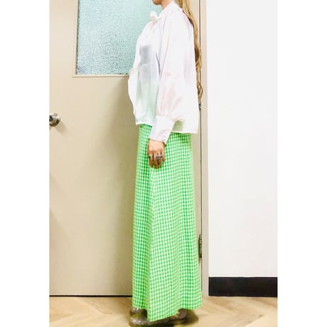 Vintage bowtie sheer blouse【00793】