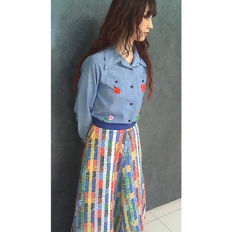 70s Chambray blouse【01466】