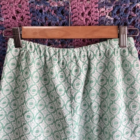 70s Green poly pants【01406】