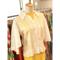 Vintage lace butterfly sleeve top【01203】