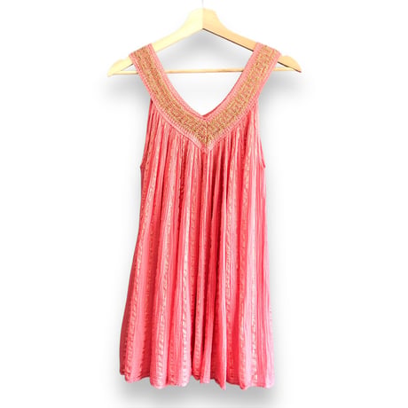 Vintage pink cotton tunic【01513】