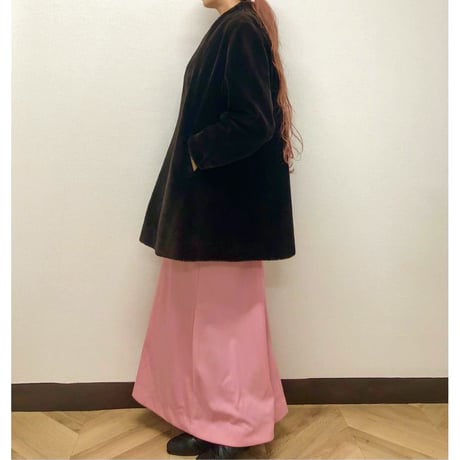 60s Blown fake fur coat【00511】