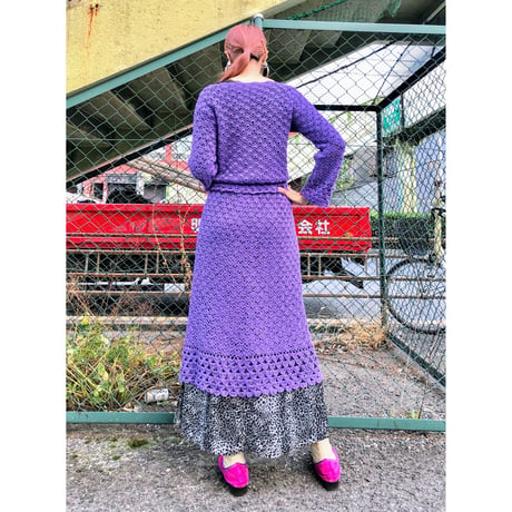 70s Purple crochet SETUP【00478】