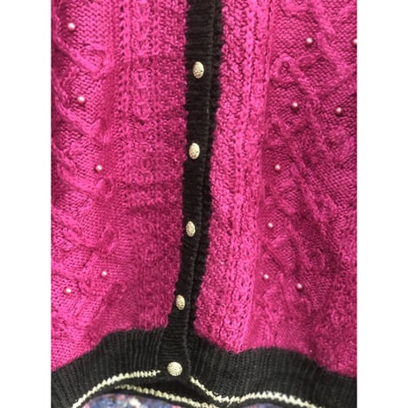 Purple fake perl design cardigan【01355】