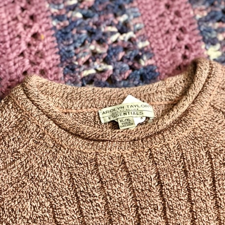 Pink rib knit sweater【01366】