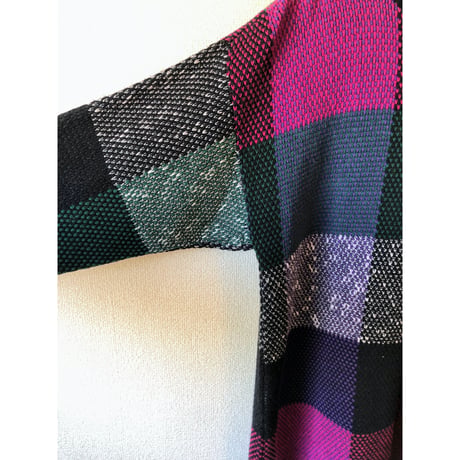 80s Plaid Mock Neck Sweater【00544】