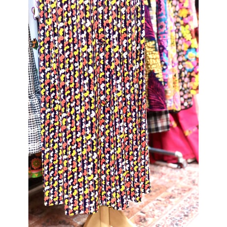 60-70s Bird print maxi dress【01209】