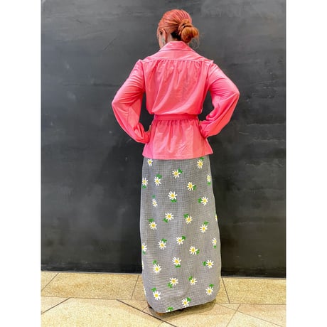 70s Pink pink pink blouse【00275】