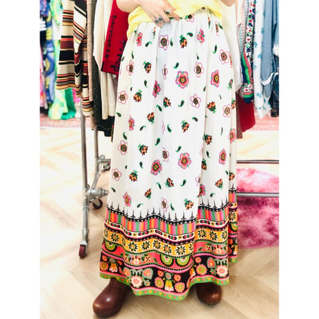 White wrap maxi skirt【00713】