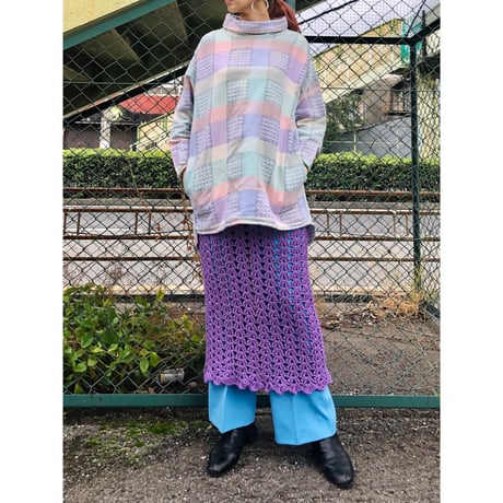 90s Pastel highneck top【00434】