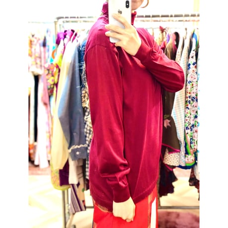 70-80s L.L.Bean Burgundy turtleneck top【01010】