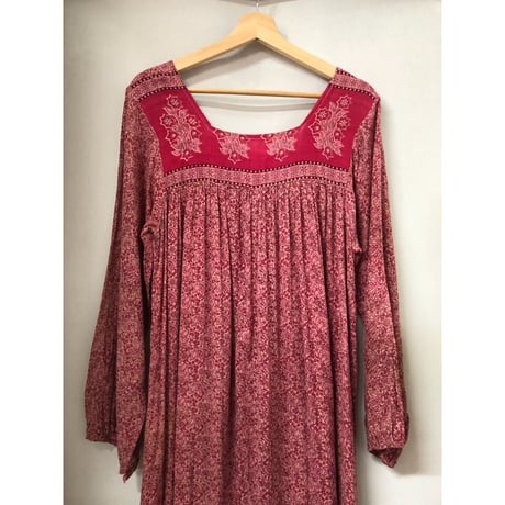 70s Indian cotton maxi dress【00874】