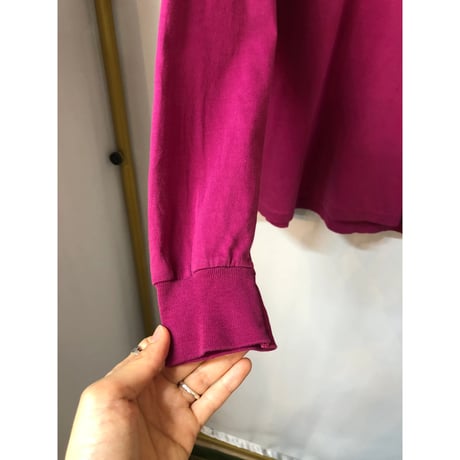 90s Turtleneck cotton top / PINK【01019】