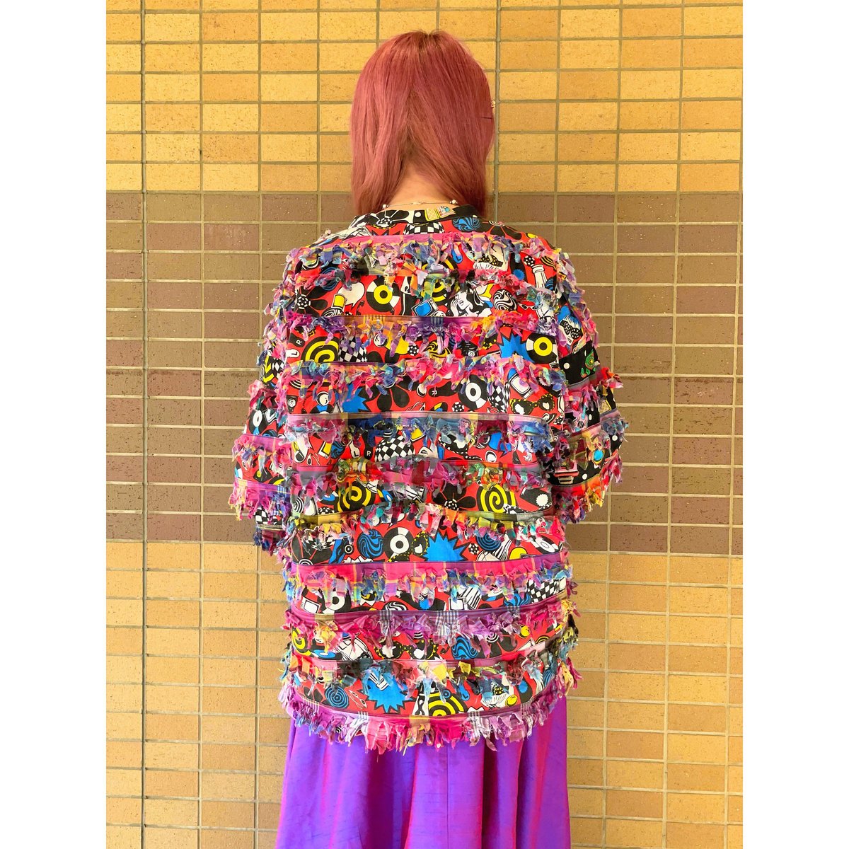 Paula Sweet Muslin Mink colorful fringe jacket【 Paula Sweet Muslin Mink colorful fringe jacket【