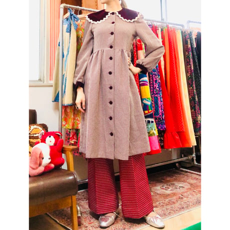 Vintage Velvet collar dress【01062】