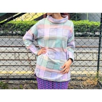 90s Pastel highneck top【00434】