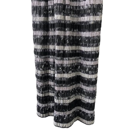 70s MISS K Black plaid maxi dress【01389】