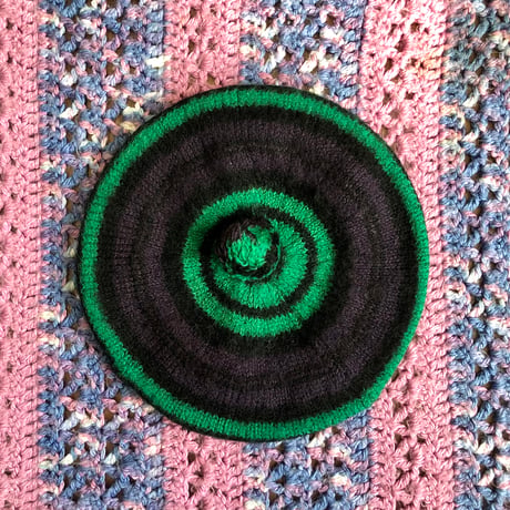 Vintage Scotland wool beret / Green【01391】