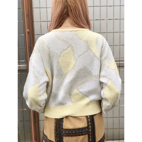 Butter yellow knit cardigan【01369】