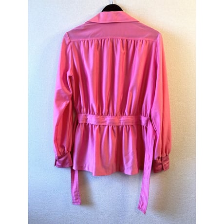 70s Pink pink pink blouse【00275】