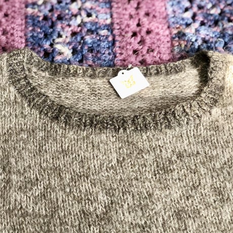 Gray mohair knit vest【01345】