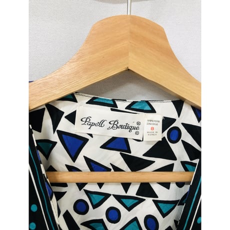 80s Geometric pattern 2pc【00947】