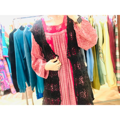 70s Indian cotton maxi dress【00874】