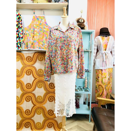 Vintage floral blouse【01194】