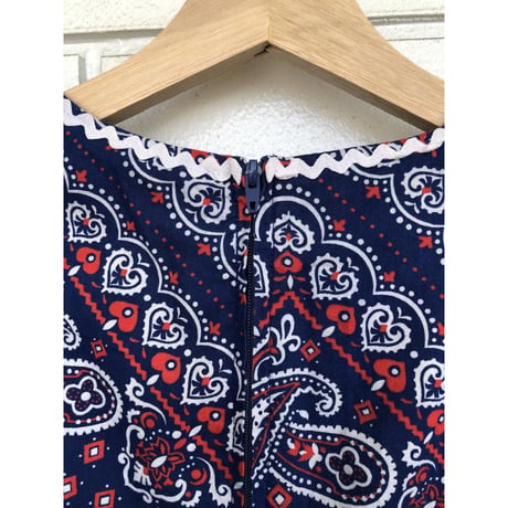 70s Handmade bell sleeve dress【01252】