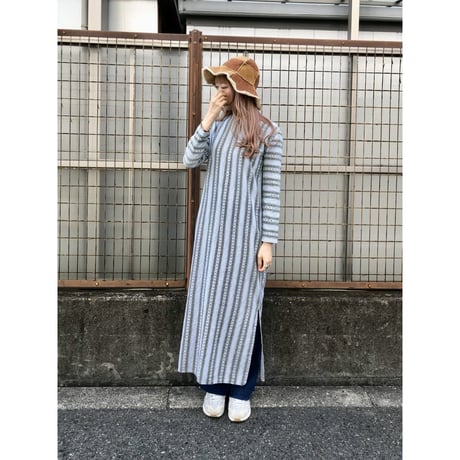 70s Paisley print maxi dress【01417】