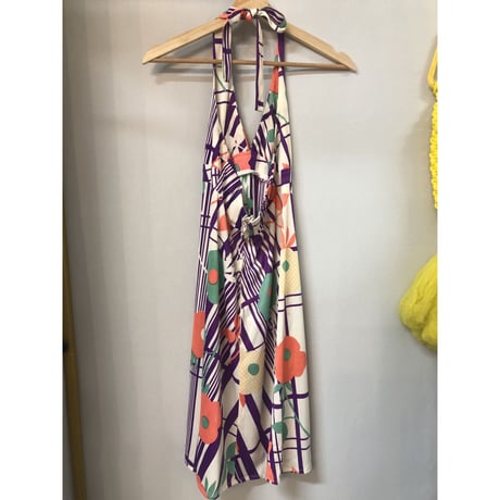 60s Halter mini dress【00969】