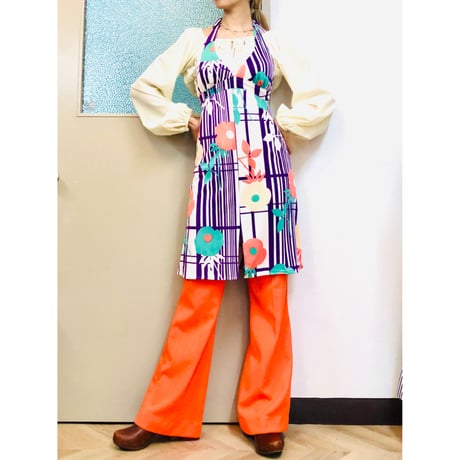 60s Halter mini dress【00969】