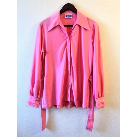 70s Pink pink pink blouse【00275】