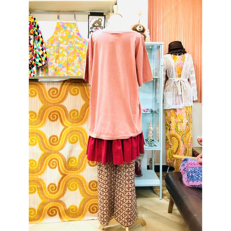 90s Flower Art tee / Pink【01165】