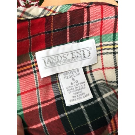 Vintage plaid cotton tunic【00642】