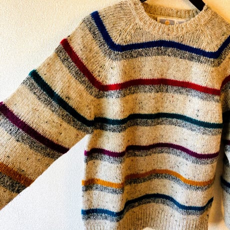 Pullover Striped Acrylic Knit Sweater【00082】
