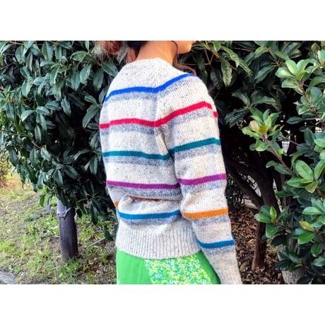 Pullover Striped Acrylic Knit Sweater【00082】