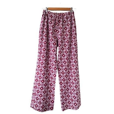 70s Geometric poly pants【01328】