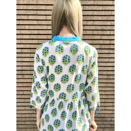 Indian cotton maxi dress【01447】