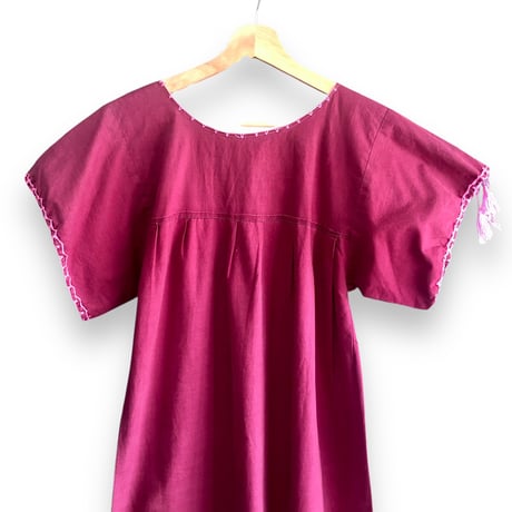 Vintage burgundy embroidery dress【01307】