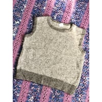 Gray mohair knit vest【01345】