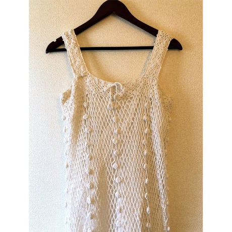 80-90s Sleeveless crochet dress【00363】