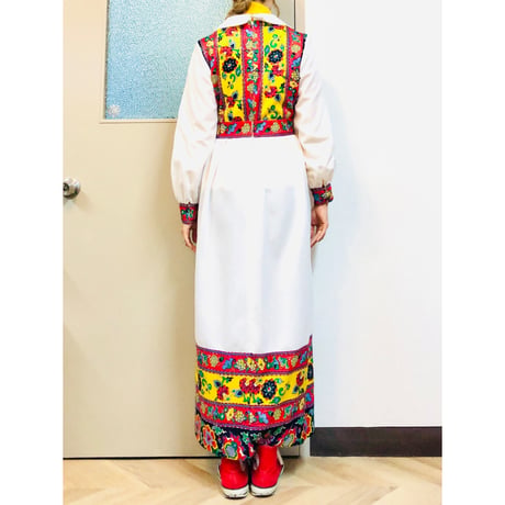 70s Bohemian maxi dress【01034】