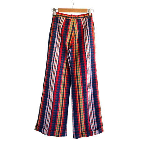 70s Seersucker pants【01284】