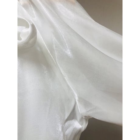 Vintage bowtie sheer blouse【00793】